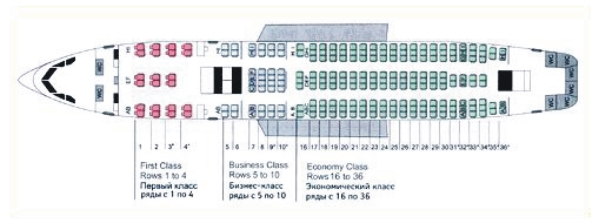 Ил 96 схема салона аэрофлот